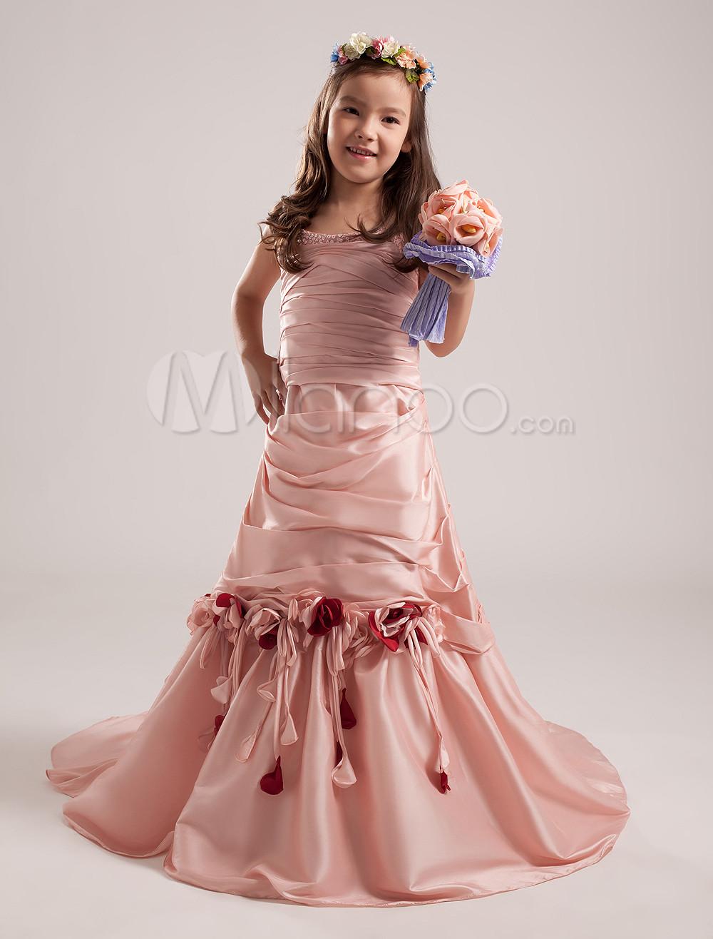 Foto Elegante Floral rosa de Florista de tafetán vestido