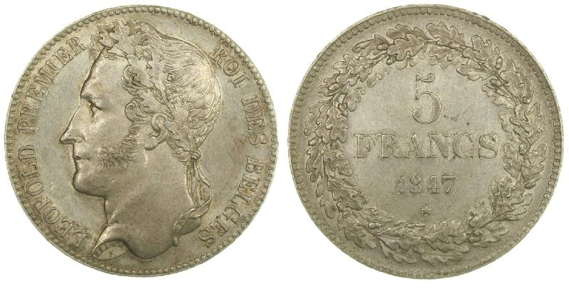 Foto Europa 5 Francs 1847