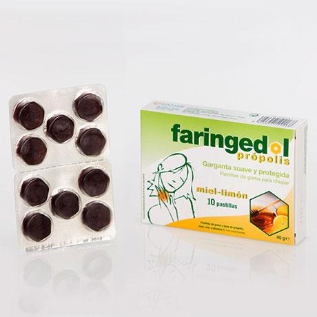 Foto Faringedol própolis miel - limón 10 pastillas de goma - diafarm