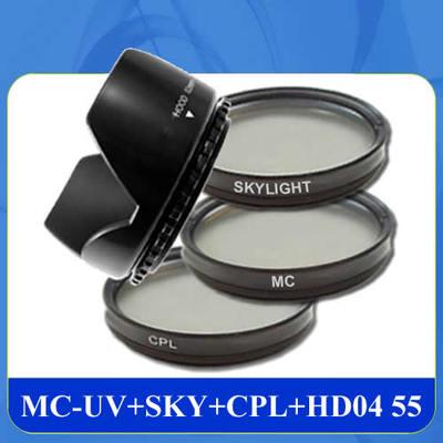 Foto Filtro Multi-coated Mcuv Mc Uv +skylight +polarizador Cpl Cpl55 +parasol 55 55mm