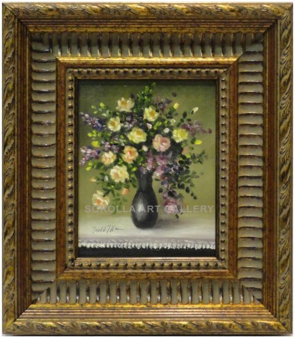 Foto Flores - 33x29 cm | Pinturas de miniaturas de colección en óleo sobre tabla