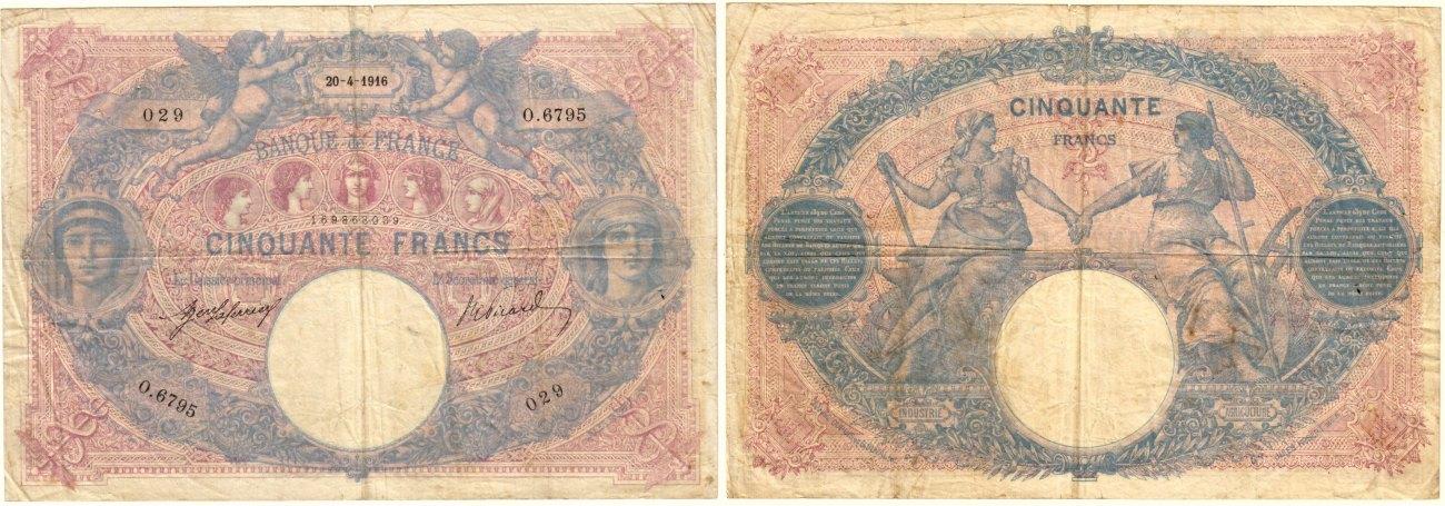 Foto France 50 francs 20 4 1916