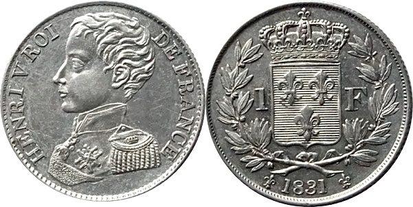 Foto Frankreich 1 Franc 1831
