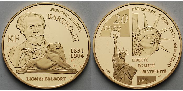 Foto Frankreich 20 Euro, 15,64g fein 31 mm Ø 2004