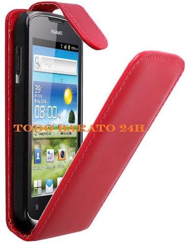Foto Funda cuero roja Huawei Ascend G300 U8815 U8818