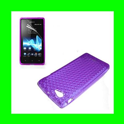 Foto Funda Gel Tpu Sony Xperia J St26i Color Violeta Carcasa Flexible Telefono Movil
