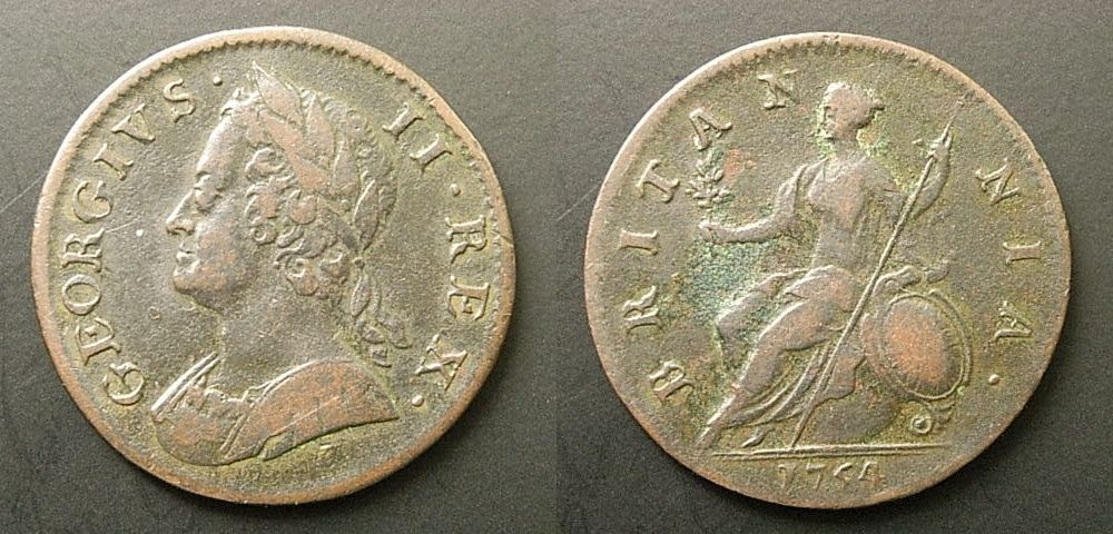 Foto Großbritannien 1/2 Penny 1754