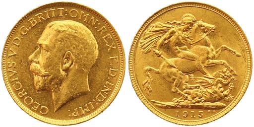 Foto Großbritannien Sovereign Gold 1915