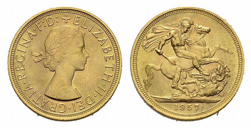 Foto Grossbritannien Sovereign Gold 1957, London
