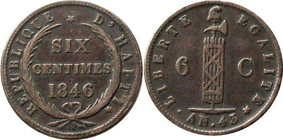 Foto Haiti 6 centimes 1846