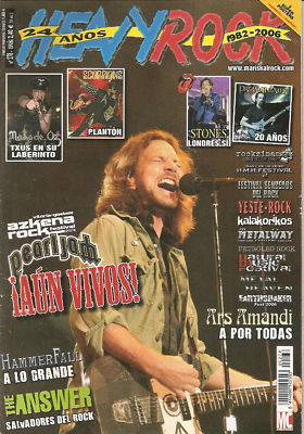 Foto Heavy Rock Nº 278 Spanish Mag 2006-pearl Jam-mago De Oz