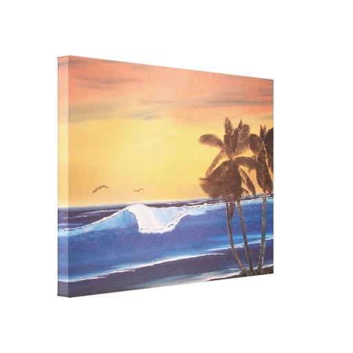 Foto Impresión hawaiana de la lona del paisaje marino d Impresión De Lienzo