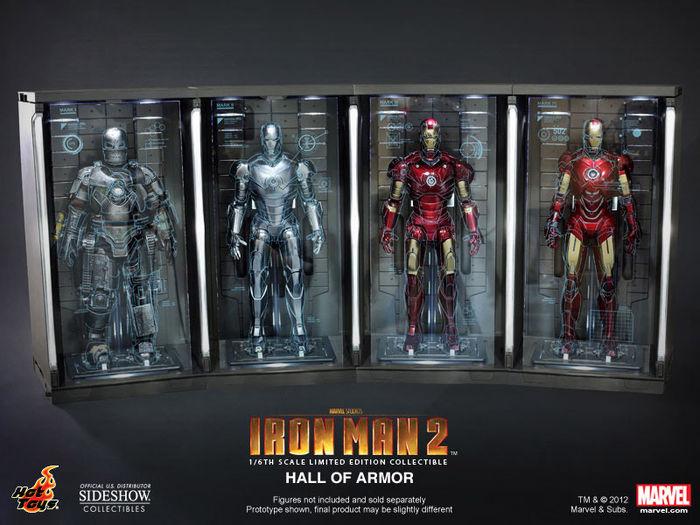 Foto Iron Man 2 Set De 4 Dioramas 1/6 Hall Of Armor 34 Cm