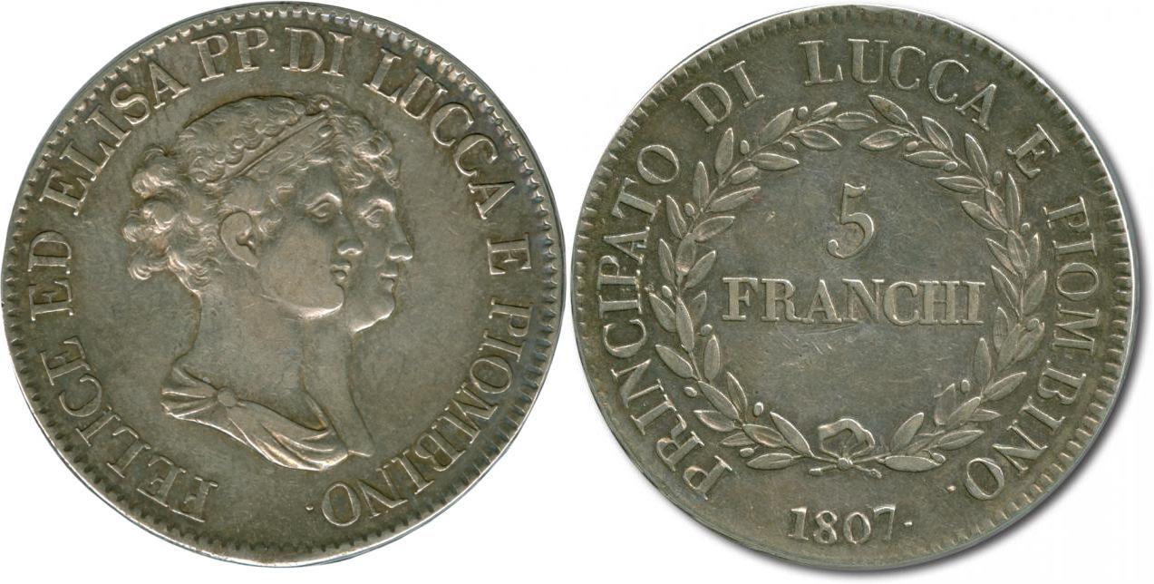 Foto Italien 5 Franchi 1807