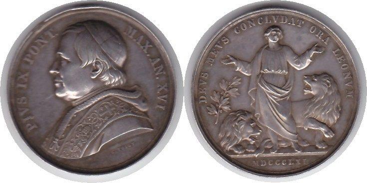 Foto Italien Kirchenstaat Silbermedaille 1861