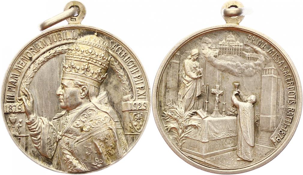 Foto Italien-Kirchenstaat Silbermedaille 1929