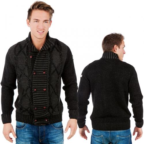Foto Italy Style Danilo Knit chaqueta jersey negro/Anthracite talla S
