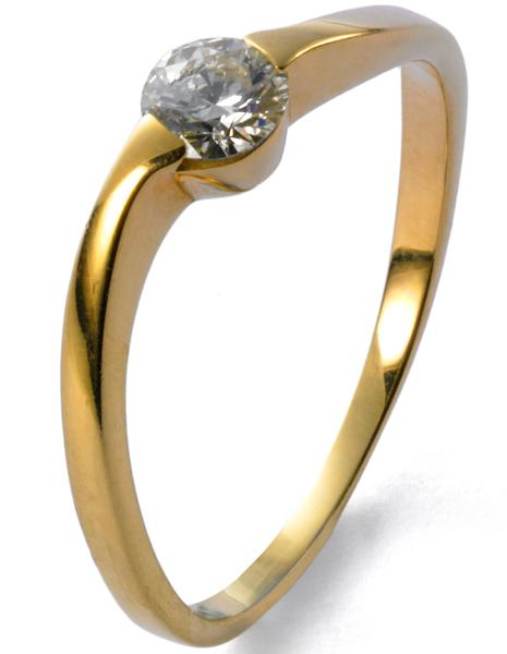 Foto joyas oro anillo diamante - mujer