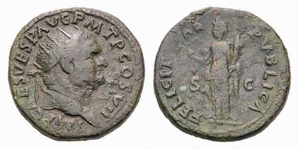 Foto Kaiserliche Prägungen Dupondius 76, Rom
