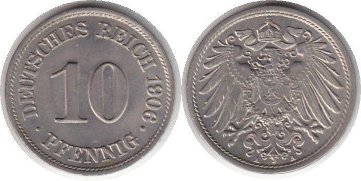 Foto Kaiserreich 10 Pfennig 1906