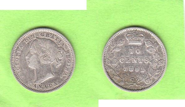 Foto Kanada 10 Cents 1891