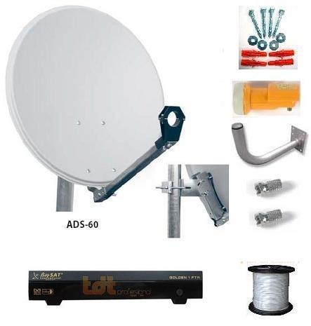 Foto Kit de antena parabólica 60cm con accesorios + Receptor FTA