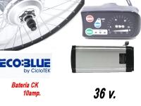 Foto Kit Motor Eléctrico Ciclotek Eco Blue 36v con batería CK. 10 ah.