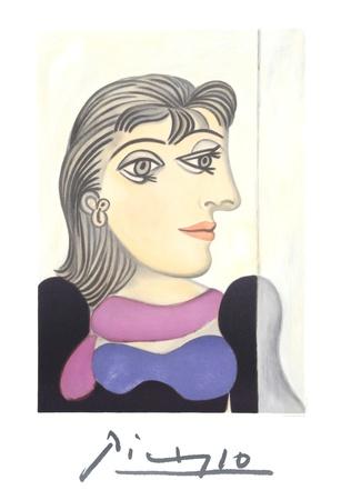 Foto Lámina coleccionable Buste de Femme au Foulard Mauve de Pablo Picasso, 74x56 in.