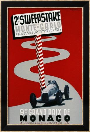 Foto Lámina giclée enmarcada 2e Sweepstake de Monte-Carlo, 9eme Grand Prix de Monaco de Guy Serre, 84x58 in.