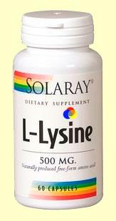 Foto L-Lysine - L-Lisina - Aminoácido - Solaray - 60 cápsulas [4940]