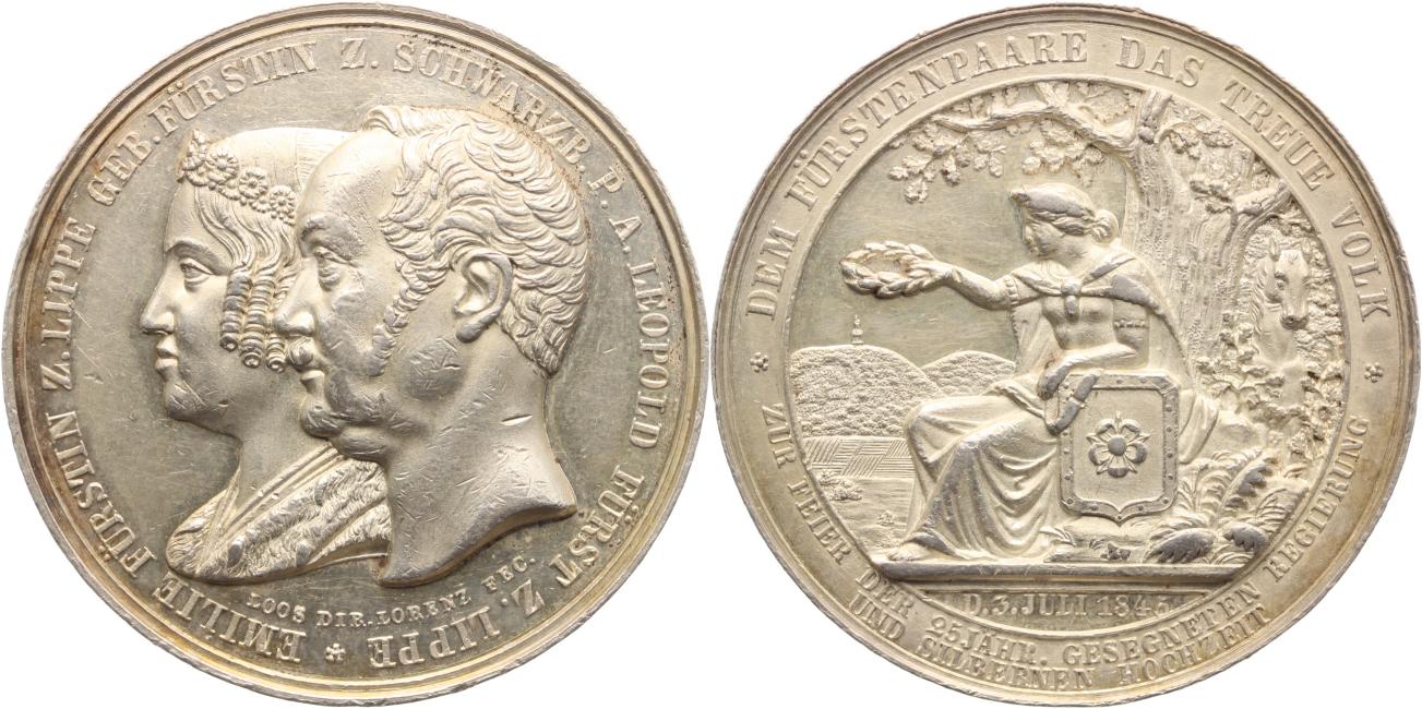 Foto Lippe, Grafschaft Silbermedaille 1845