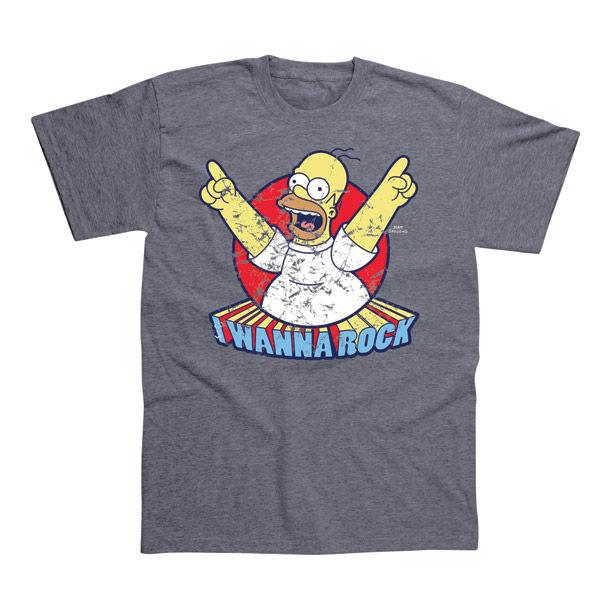Foto Los Simpson Camiseta I Wanna Rock Talla M