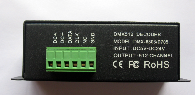 Foto LPD6803 D705 SPI decodificador DMX