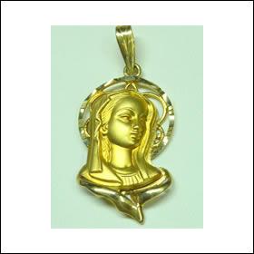 Foto Medalla comunión oro silueta Virgen