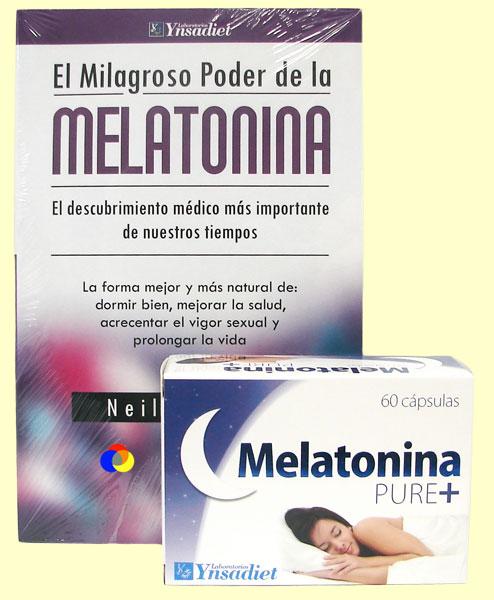 Foto Melatonina Pure + Libro El Milagroso poder de la Melatonina - Ynsadiet - 60 cápsulas + libro [8412016358631]