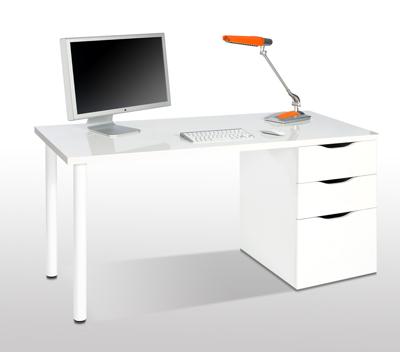 Foto Mesa ordenador blanco brillo reversible