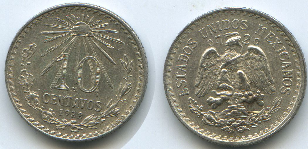 Foto Mexiko 10 Centavos 1928
