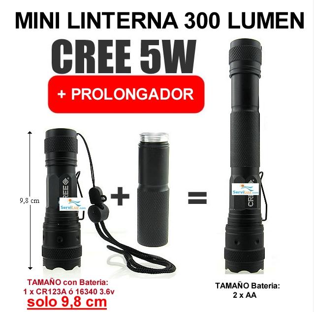 Foto Mini Linterna Led 5w Potencia 300 Lumen (9.8 Cm)