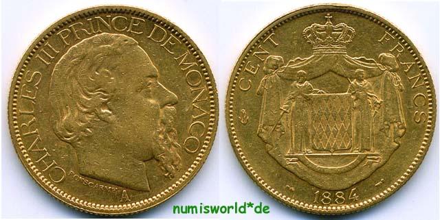 Foto Monaco 100 Francs 1884