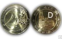 Foto Moneda 2 Euros C. Alemania 2011 Letra D. Nordrhein Westfalen. Sin Circular