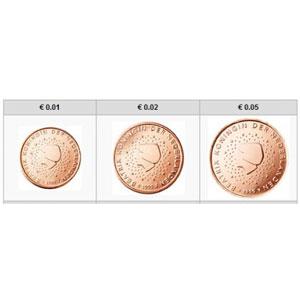 Foto monedas euro serie Holanda 2012 (1-2-5 centimos)