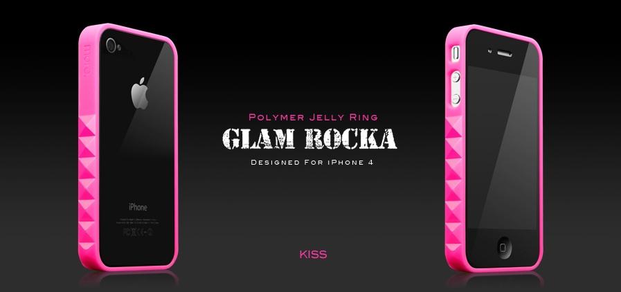 Foto More Thing Pink Kiss Glam Rocka Jelly Ring iPhone 4 Bumper Case