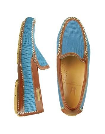 Foto Moreschi Zapatos, Mocasines Piel Nobuk Marrón y Azul