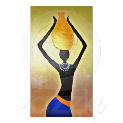 Foto Mujer africana con el tarro del oro en la cabeza Poster