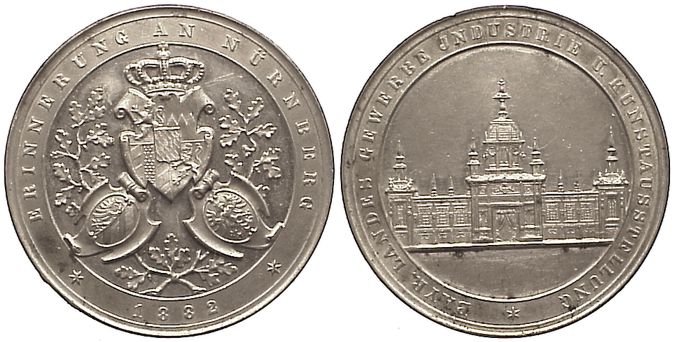 Foto Nürnberg-Stadt Zinnmedaille 1882