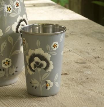 Foto Nkuku 'Fleur' Floral Enamelware (Grey/Cream - One Cup)