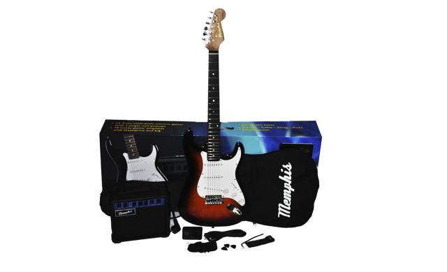 Foto Pack guitarra eléctrica Memphis Strato color sunburst