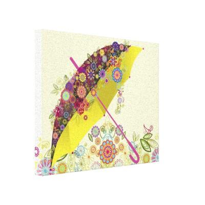 Foto Paraguas hermoso de la flor y del pájaro/parasol Lona Estirada...
