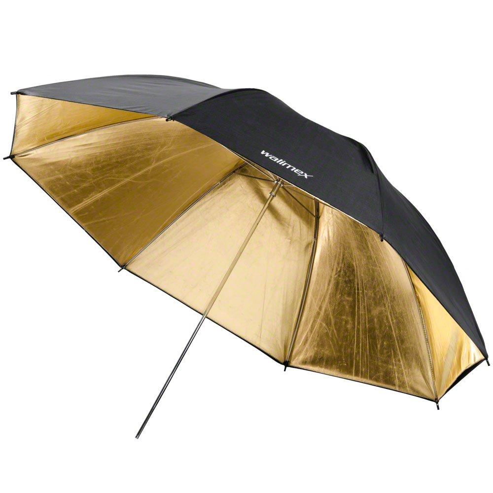 Foto Paraguas reflector doble capa Walimex Pro dorado interior/ negro exter