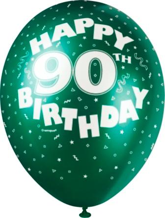 Foto Pearlised Helium Quality Balloon 12 Inch 5/Pack - Happy Birthday 90